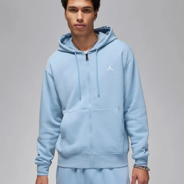 Hanorac pentru bărbați Nike Jordan Essentials Full-Zip Fleece Hoodie Drept/ Blue photo 2 Hanorac pentru bărbați Nike Jordan Essentials Full-Zip Fleece Hoodie Drept/ Blue photo 2