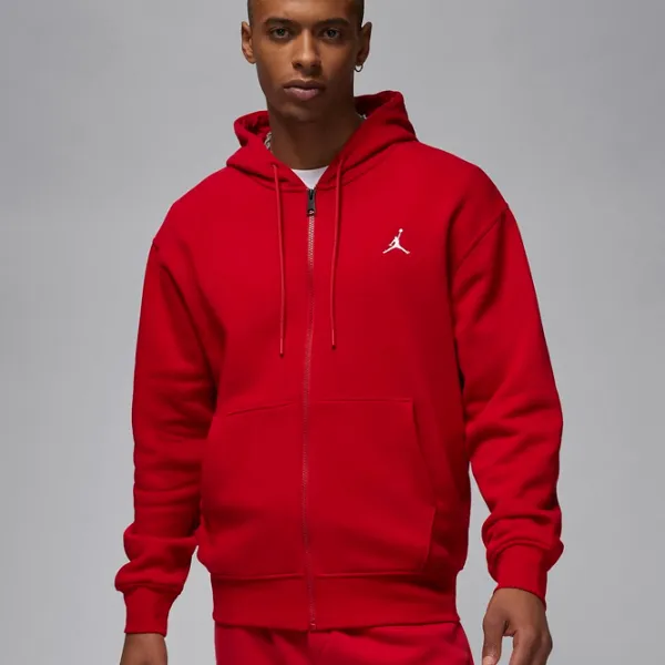 Hanorac pentru bărbați Nike Jordan Essentials Full-Zip Fleece Hoodie Drept/ Red photo 2