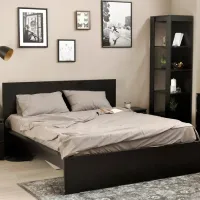 Кровать Fabrik Home Linia Uno 160 x 200 см/ ЛДСП/ Черный photo 3