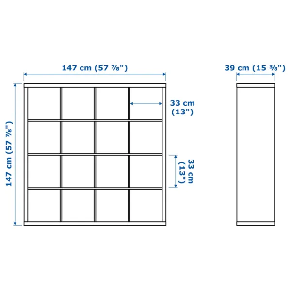 Etajeră Ikea Kallax 147 x 147 x 39 cm/ LPAL/ White photo 2