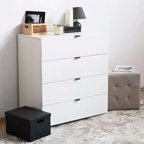 Comodă Fabrik Home Hardy 4 87 x 80 x 47/ MDF/ White Gloss photo 2 Comodă Fabrik Home Hardy 4 87 x 80 x 47/ MDF/ White Gloss photo 2