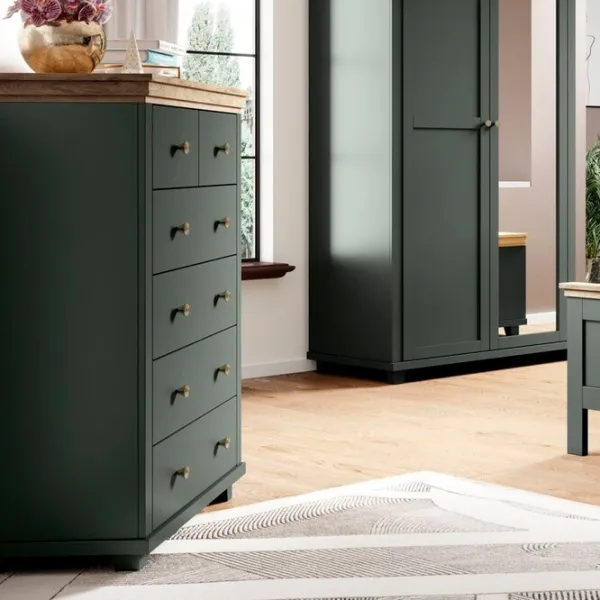 Comodă Helvetia Evora №45 6S 113 x 90 x 42/ MDF/ Green photo 5