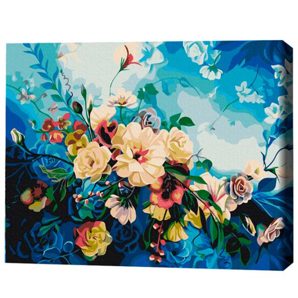 Картина по номерам BrushMe Голубые цветы 50 x 40 см/ Горизонтальная photo 3