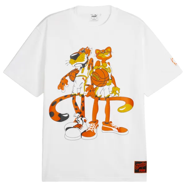 Tricou pentru bărbați Puma Hoops X Cheetos Tee 100% bumbac/ White photo 7