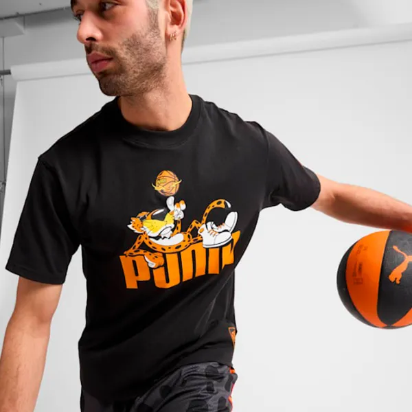 Футболка для мужчин Puma Hoops X Cheetos Tee Ii 100% хлопок/ Черный photo 3 Футболка для мужчин Puma Hoops X Cheetos Tee Ii 100% хлопок/ Черный photo 3