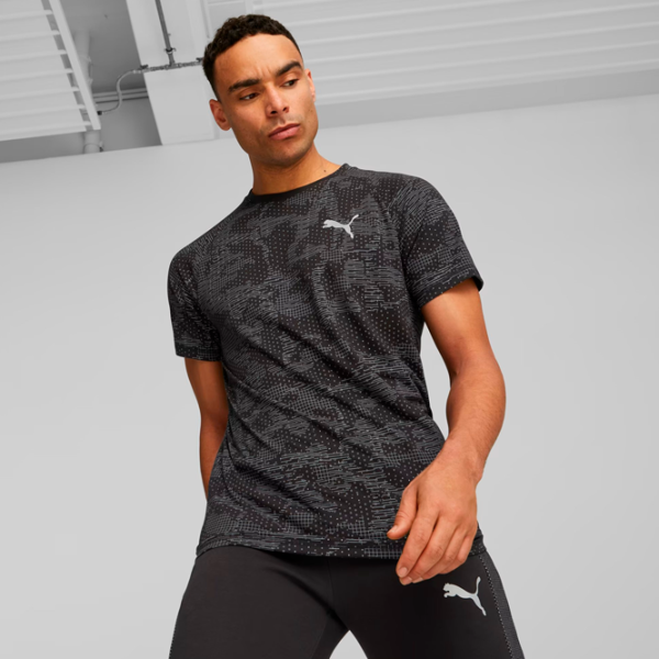 Tricou pentru bărbați Puma Evostripe Aop Tee 65% poliester , 35% viscoză/ Black photo 3