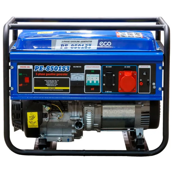 Generator de curent Eco PE-8501S3 220 - 380 V Benzină/ 6 kW photo 2 Generator de curent Eco PE-8501S3 220 - 380 V Benzină/ 6 kW photo 2