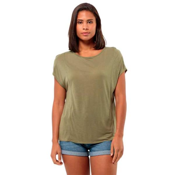 Tricou pentru femei Jack Wolfskin Mola T W 100% bumbac/ Olive Green photo 2