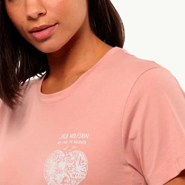 Tricou pentru femei Jack Wolfskin Discover Heart T W 100% bumbac/ Pink photo 4 Tricou pentru femei Jack Wolfskin Discover Heart T W 100% bumbac/ Pink photo 4