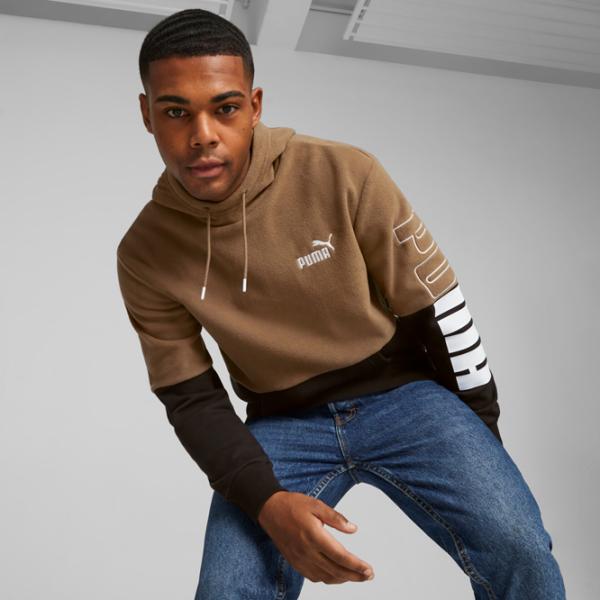 Hanorac pentru bărbați Puma Power Winterized Hoodie Fl Drept/ Brown photo 3