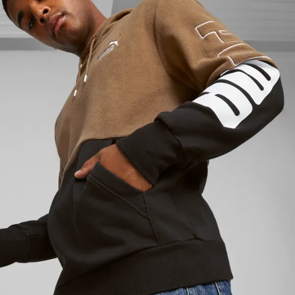 Hanorac pentru bărbați Puma Power Winterized Hoodie Fl Drept/ Brown photo 6