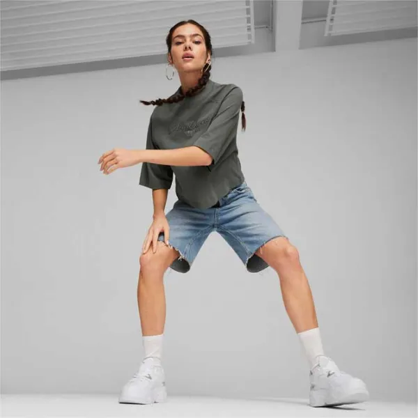 Футболка для женщин Puma Classics+ Oversized Tee 25% переработанный хлопок/ Серый photo 5