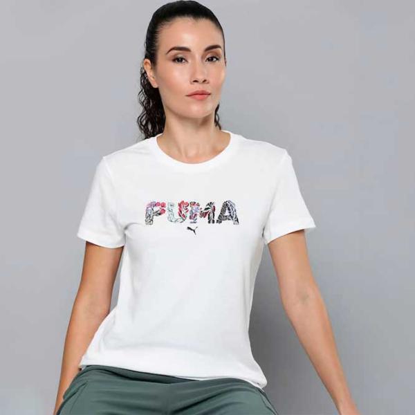 Tricou pentru femei Puma Graphics Shape Of Flora Tee 100% bumbac/ White photo 3 Tricou pentru femei Puma Graphics Shape Of Flora Tee 100% bumbac/ White photo 3
