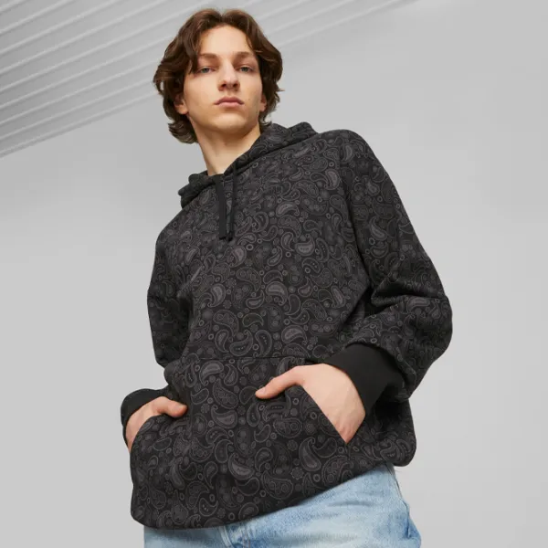 Hanorac pentru bărbați Puma Classics Paisleyluxe Aop Fl Drept/ Black photo 3