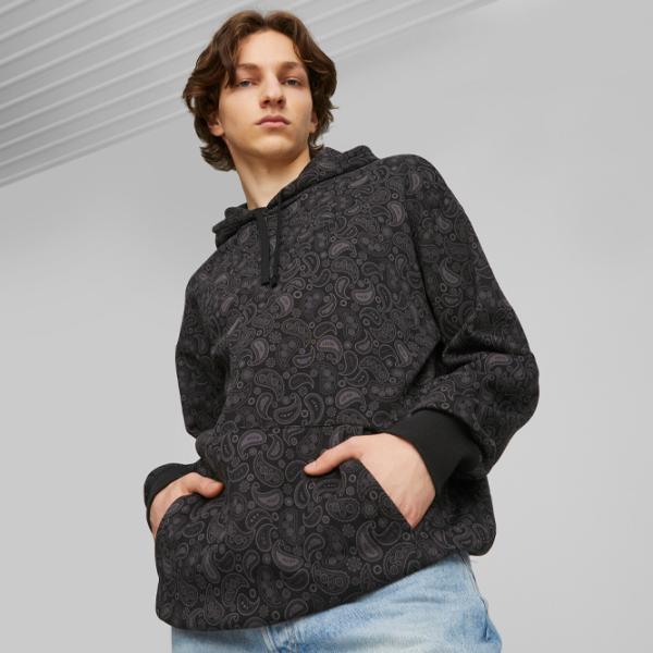 Hanorac pentru bărbați Puma Classics Paisleyluxe Aop Fl Drept/ Black photo 3