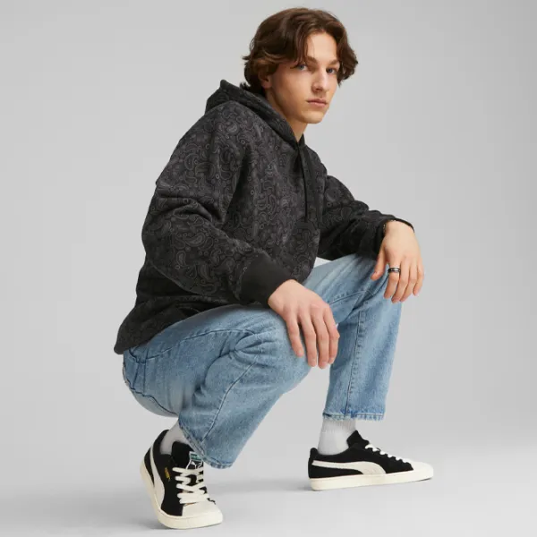 Hanorac pentru bărbați Puma Classics Paisleyluxe Aop Fl Drept/ Black photo 5