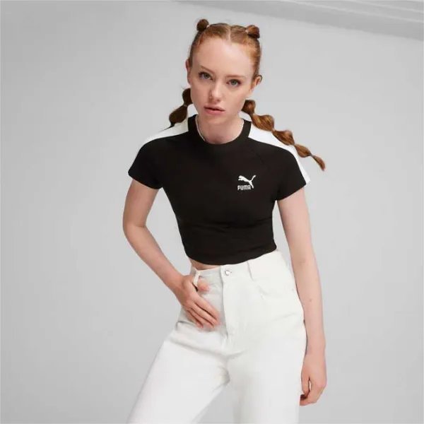 Tricou pentru femei Puma Iconic T7 Slim Tee 95% bumbac, 5% elastan/ Black photo 3 Tricou pentru femei Puma Iconic T7 Slim Tee 95% bumbac, 5% elastan/ Black photo 3