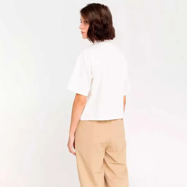 Tricou pentru femei Puma Classics Ribbed Relaxed Mock Neck Tee 38% Bumbac/ Beige photo 4