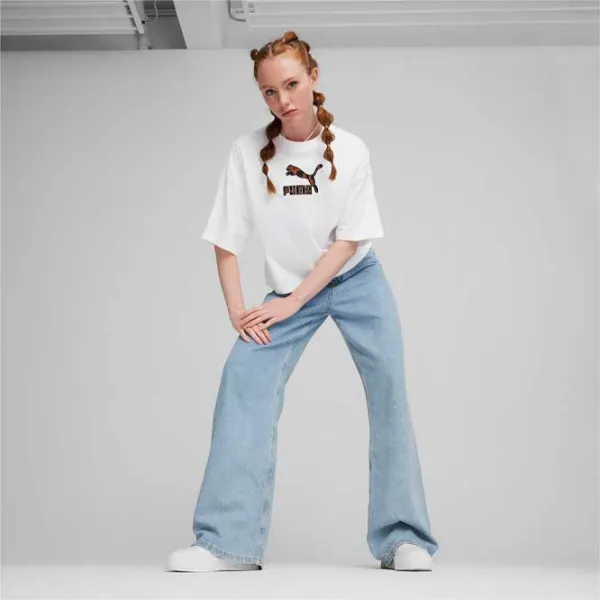 Футболка для женщин Puma Classics Kitten Logo Infill Tee 100% хлопок/ Белый photo 5