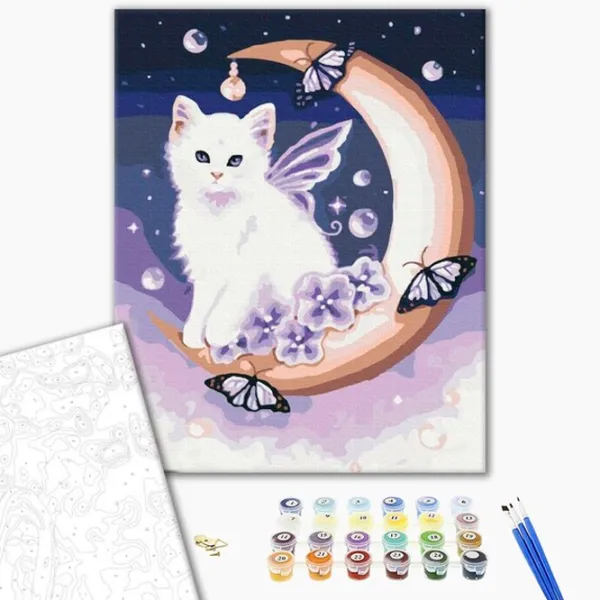 Картина по номерам BrushMe Лунный котик 50 x 40 см/ Вертикальная photo 2