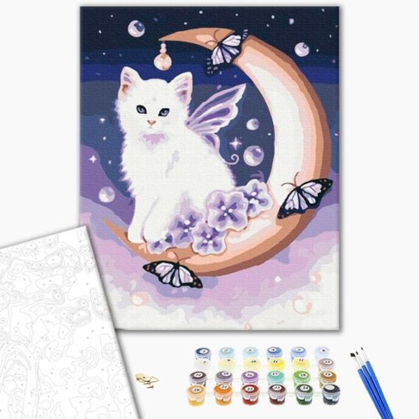 Картина по номерам BrushMe Лунный котик 50 x 40 см/ Вертикальная photo 2