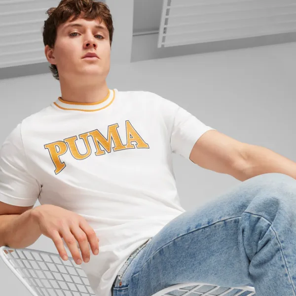 Футболка для мужчин Puma Squad Big Graphic Tee 100% хлопок/ Белый photo 6