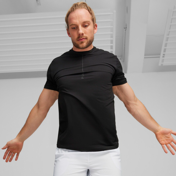 Tricou pentru bărbați Puma Yogini Lite Mesh Tee 94% poliester, 6% elastan/ Black photo 3
