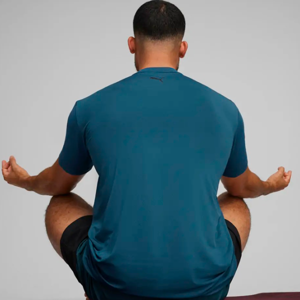 Tricou pentru bărbați Puma Yogini Lite Mesh Tee 94% poliester, 6% elastan/ Navy photo 4