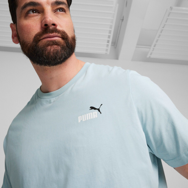 Футболка для мужчин Puma Ess+ 2 Col Small Logo Tee 100% хлопок/ Бирюзовый photo 6