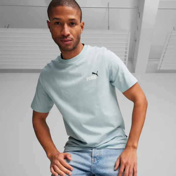 Tricou pentru bărbați Puma Ess+ 2 Col Small Logo Tee 100% bumbac/ Turquoise photo 4