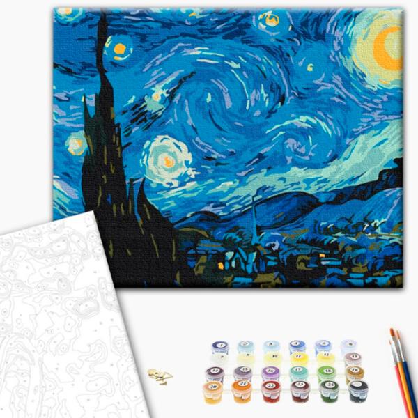 Pictură pe numere BrushMe Noaptea cu stele BS4756FC 50 x 40 cm/ Orizontală photo 2