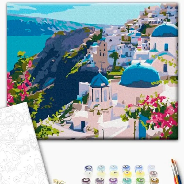 Картина по номерам BrushMe Пейзаж Санторини 50 x 40 см/ Горизонтальная photo 2