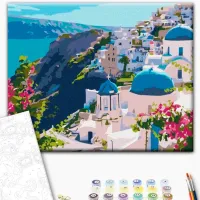 Pictură pe numere BrushMe Peisaj din Santorini 50 x 40 cm/ Orizontală photo 2