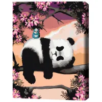 Pictură pe numere BrushMe Panda somnoros 50 x 40 cm/ Verticală photo 3