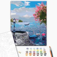 Pictură pe numere BrushMe Grădină antică pe malul mării 2 50 x 40 cm/ Verticală photo 2
