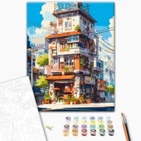 Pictură pe numere BrushMe Apartamente în Tokyo 50 x 40 cm/ Verticală photo 2