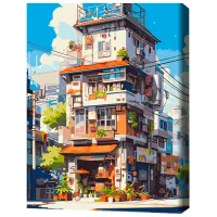 Pictură pe numere BrushMe Apartamente în Tokyo 50 x 40 cm/ Verticală photo 3