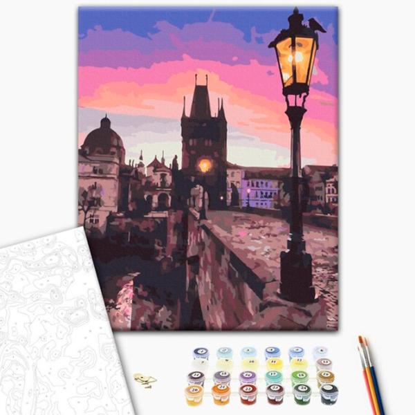 Pictură pe numere BrushMe Podul Carol 50 x 40 cm/ Verticală photo 2