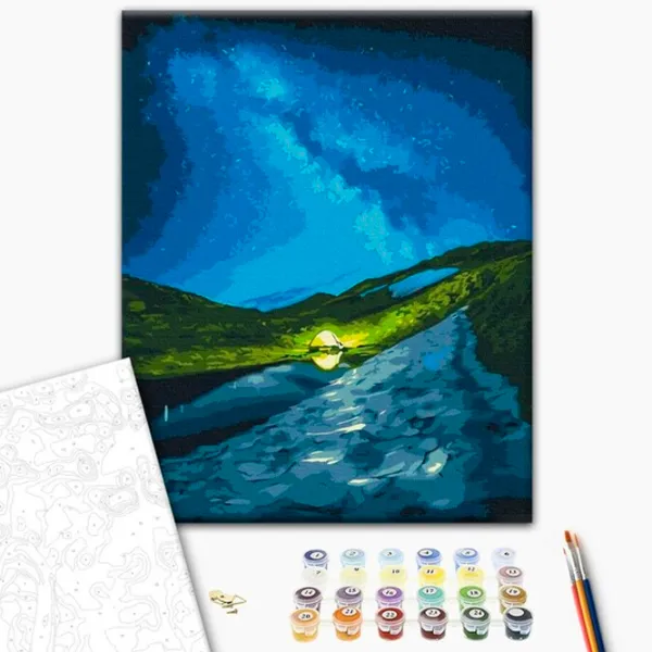 Pictură pe numere BrushMe Camping sub stele 50 x 40 cm/ Verticală photo 2