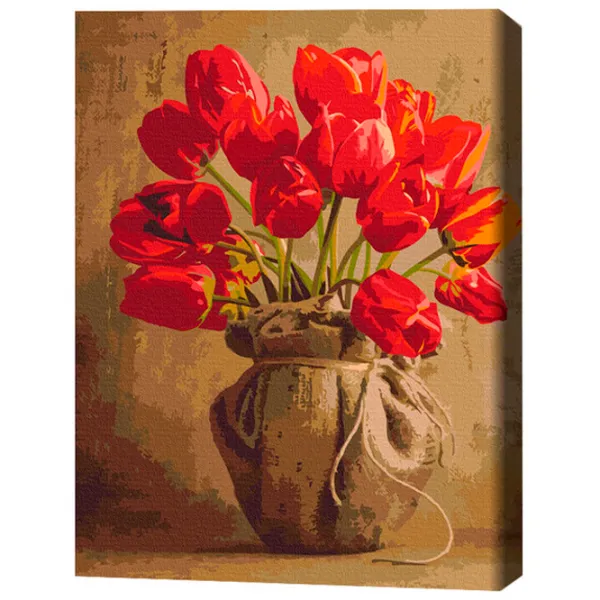Картина по номерам BrushMe Букет домашних тюльпанов 50 x 40 см/ Вертикальная photo 3