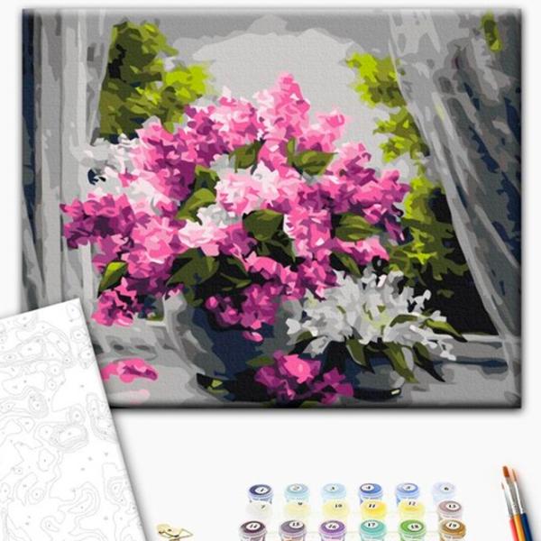 Картина по номерам BrushMe Сирень на окне 50 x 40 см/ Горизонтальная photo 2
