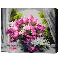 Картина по номерам BrushMe Сирень на окне 50 x 40 см/ Горизонтальная photo 3