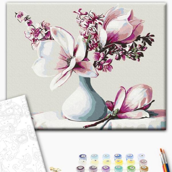 Картина по номерам BrushMe Букет магнолий 50 x 40 см/ Горизонтальная photo 2