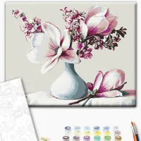 Pictură pe numere BrushMe Un buchet de magnolii 50 x 40 cm/ Orizontală photo 2