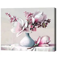 Pictură pe numere BrushMe Un buchet de magnolii 50 x 40 cm/ Orizontală photo 3