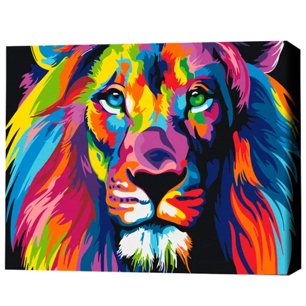 Картина по номерам BrushMe Радужный лев 50 x 40 см/ Горизонтальная photo 3