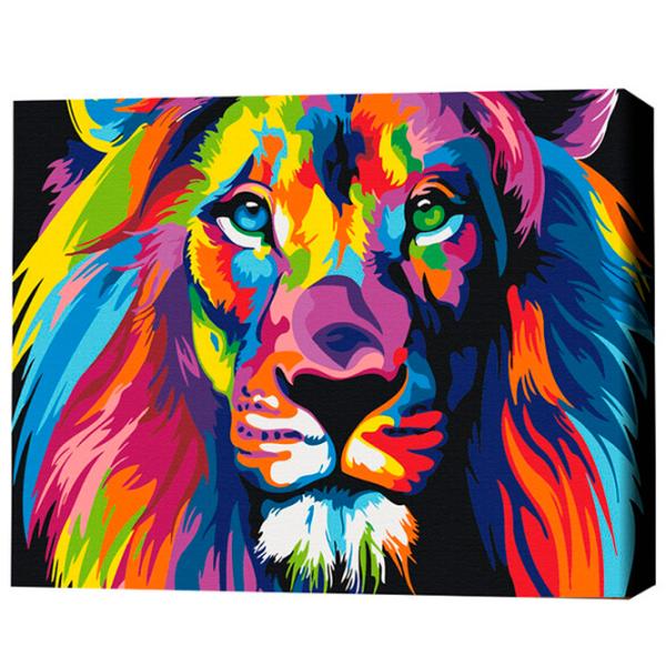Картина по номерам BrushMe Радужный лев 50 x 40 см/ Горизонтальная photo 3