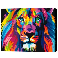 Картина по номерам BrushMe Радужный лев 50 x 40 см/ Горизонтальная photo 3