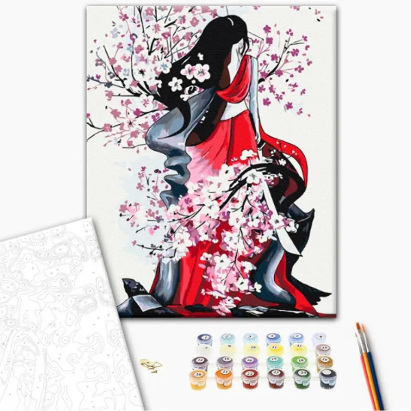 Pictură pe numere BrushMe Puterea Sakurei 50 x 40 cm/ Verticală photo 2