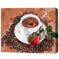 Картина по номерам BrushMe Кофе с нотками романтики 50 x 40 см/ Горизонтальная photo 3